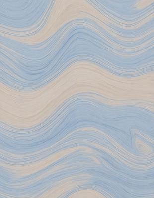 The primary subject of the image is a blue and white patterned wallpaper. The setting is a room with a blue and white color scheme. The visual style is a patterned wallpaper, which gives the room a unique and artistic appearance. The dominant colors are blue and white, creating a calm and soothing atmosphere in the room.