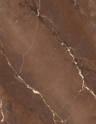 The image features a brown marble surface with a pattern of veins and cracks. The marble appears to be a natural stone, and the surface is textured, giving it a unique and elegant appearance. The setting is a room with a brown color scheme, which complements the marble surface. The visual style of the image is a close-up of the marble, highlighting its intricate details and natural beauty. The colors and mood of the image are warm and earthy, evoking a sense of luxury and sophistication.