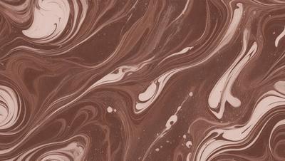 The primary subject of the image is a close-up of a brown and white marbled surface, which appears to be a patterned wallpaper or a textured wall. The setting is indoors, with the surface being the main focus of the image. The visual style is a close-up, which emphasizes the intricate details of the marbled surface. The colors and mood of the image are predominantly brown and white, giving it a warm and earthy atmosphere.