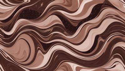 The primary subject of the image is a close-up of a marbled pattern, which appears to be a chocolate-colored marble. The setting is a dark background, which contrasts with the marbled pattern. The visual style is a close-up of the marbled pattern, showcasing its intricate details. The colors and mood of the image are predominantly dark, with the marbled pattern being the main focus and source of visual interest.