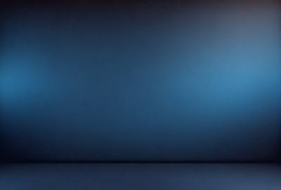 The primary subject of the image is a blue wall with a blue background. The setting is a dark room, and the visual style is a photo. The dominant colors and overall atmosphere are dark and moody.