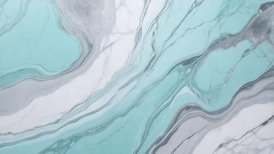 The primary subject of the image is a marble-like pattern, which is the main object, scene, or focus of the image. The setting or background features a blue-green marble-like surface, which adds to the visual style of the image. The colors and mood of the image are predominantly blue and green, creating a serene and calming atmosphere.