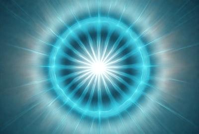 The primary subject of the image is a bright, blue light source, which appears to be a light bulb or a bright star. The light source is surrounded by a blue circle, giving the impression of a halo or a glowing aura. The setting is a dark background, which contrasts with the bright blue light source, creating a striking visual effect. The visual style of the image is a combination of digital art and illustration, with the blue light source and the blue circle creating a unique and eye-catching design. The colors and mood of the image are predominantly blue, with a sense of warmth and energy emanating from the light source.