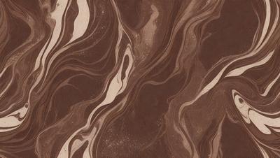 The primary subject of the image is a brown and white marbled paper with a swirling pattern. The setting is a close-up of the paper, showcasing its intricate design. The visual style is a realistic representation of the paper, capturing its texture and patterns. The colors and mood of the image are warm and earthy, with the brown and white colors creating a sense of depth and complexity.