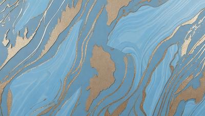 The primary subject of the image is a blue and gold patterned wallpaper. The setting is a room with a blue and gold wallpapered wall. The visual style is a patterned wallpaper, which gives the room a unique and elegant appearance. The dominant colors are blue and gold, creating a warm and inviting atmosphere.