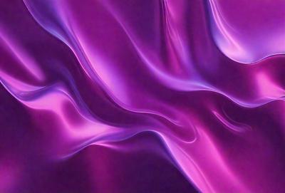 The primary subject of the image is a purple flowing fabric, which appears to be a piece of clothing or a decorative item. The setting is a dark background, which contrasts with the purple fabric, creating a visually striking scene. The visual style of the image is a combination of a photo and digital art, as it captures the flowing nature of the fabric while also showcasing the purple hue. The colors and mood of the image are predominantly purple, giving it a luxurious and elegant appearance.