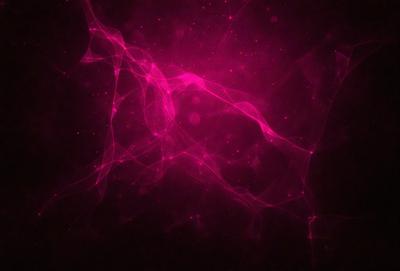 The primary subject of the image is a pink, purple, and red nebula. The setting is a dark background, which contrasts with the vibrant colors of the nebula. The visual style is a digital art or illustration, as the colors and patterns are intricate and detailed. The dominant colors and overall atmosphere of the image are energetic, lively, and full of life.