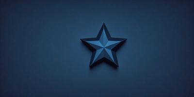 The primary subject of the image is a blue star. The setting is a dark blue background, which creates a contrasting effect with the star. The visual style is a digital art or illustration, as the star is depicted in a stylized manner. The colors and mood of the image are predominantly dark and moody, with the blue star being the main focal point.