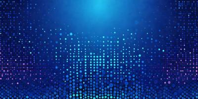 The primary subject of the image is a blue background with a pattern of blue dots. The setting is a dark blue sky, and the visual style is a digital art or illustration. The colors and mood of the image are predominantly blue, creating a calm and serene atmosphere.