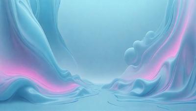 The primary subject of the image is a large, abstract, and colorful sculpture. The sculpture is made of a combination of blue and pink colors, giving it a vibrant and artistic appearance. The setting is a large, open space, possibly a museum or an art gallery, where the sculpture is displayed. The visual style of the image is a digital art or illustration, showcasing the intricate details and textures of the sculpture. The overall atmosphere of the image is lively and engaging, capturing the viewer's attention and imagination.