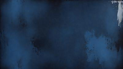The primary subject of the image is a blue background with a few white spots. The setting appears to be a dark room, and the visual style is a painting or drawing. The colors and mood of the image are predominantly dark and moody, with the blue background and white spots adding a touch of contrast.