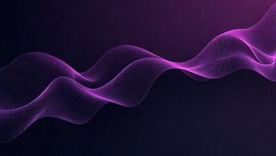 The primary subject of the image is a purple wave or a purple ribbon-like shape. The setting is a dark background, which contrasts with the purple wave. The visual style appears to be a digital art or illustration, as the purple wave has a distinctive and artistic appearance. The colors and mood of the image are predominantly purple, creating a sense of calmness and tranquility.