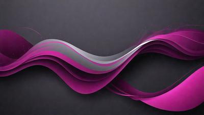 The primary subject of the image is a large, colorful, and abstract design that resembles a wave or a flowing motion. The setting is a dark background, which contrasts with the vibrant colors of the design. The visual style appears to be a combination of digital art and illustration, creating a dynamic and eye-catching pattern. The dominant colors in the image are pink and purple, giving the overall atmosphere a sense of energy and creativity.