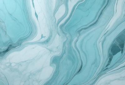 The primary subject of the image is a marble-like patterned wall, which is the main object, scene, or focus of the image. The setting or background is a blue-green marbled wall, and the visual style is a photo. The dominant colors and overall atmosphere are a mix of blue and green, creating a visually appealing and calming environment.