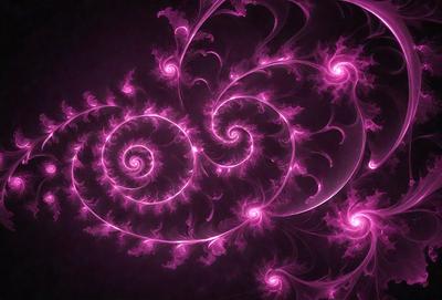 The primary subject of the image is a purple spiral pattern, which is the main object, scene, or focus of the image. The setting or background is a purple surface, and the visual style appears to be a digital art or illustration. The dominant colors and overall atmosphere of the image are purple and pink, creating a visually striking and vibrant scene.