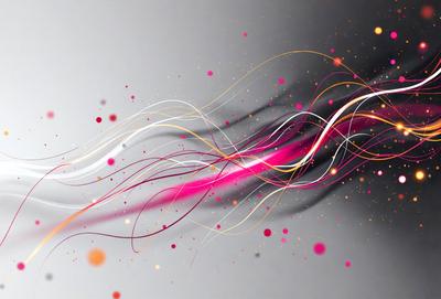 The primary subject of the image is a colorful, abstract design featuring a mix of red, yellow, and orange hues. The setting is a white background, which provides a clean and minimalist appearance. The visual style is a combination of digital art and illustration, creating a vibrant and dynamic pattern. The colors and mood of the image are energetic and lively, evoking a sense of excitement and creativity.