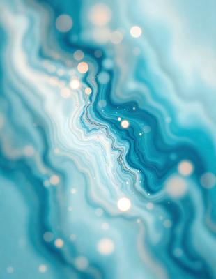The primary subject of the image is a blue and white swirl pattern, which appears to be a digital art or illustration. The setting is a blue background, and the visual style is a combination of digital art and illustration. The dominant colors are blue and white, creating a calming and soothing atmosphere.