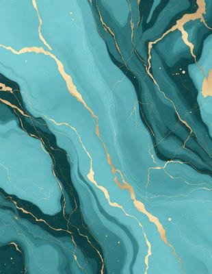 The primary subject of the image is a blue and gold marbled wallpaper with a gold and blue color scheme. The setting is a room with a blue and gold marbled wallpaper, which creates a luxurious and elegant atmosphere. The visual style is a digital art, illustration, or drawing, showcasing the intricate patterns and colors of the marbled wallpaper.