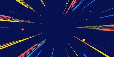 The primary subject of the image is a blue background with a yellow star. The setting is a space-themed background, and the visual style is a digital art or illustration. The dominant colors are blue and yellow, creating a vibrant and lively atmosphere.