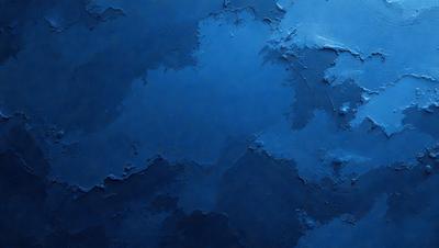The primary subject of the image is a blue, textured surface. The setting appears to be a dark, possibly underwater environment. The visual style of the image is a combination of a photo and a digital art or illustration. The dominant colors are blue and black, creating a moody atmosphere.