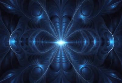 The primary subject of the image is a blue spiral, which appears to be a part of a larger, more complex structure. The setting is a dark, blue background, which contrasts with the bright blue spiral. The visual style of the image is digital art, as it is a computer-generated representation of the spiral. The colors and mood of the image are predominantly blue, creating a sense of depth and intrigue.