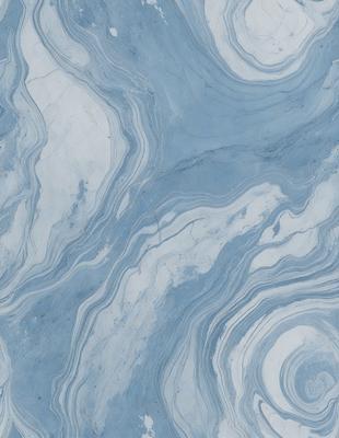 The primary subject of the image is a marble-like pattern, which is the main object, scene, or focus of the image. The setting or background features a blue and white marbled surface, which adds to the visual style of the image. The colors and mood of the image are predominantly blue and white, creating a calm and serene atmosphere.