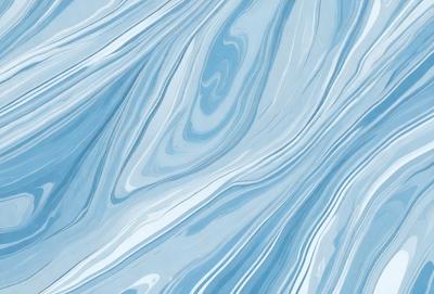 The primary subject of the image is a blue and white patterned surface, which appears to be a blue and white marble or a blue and white tile. The setting is a room with a blue and white patterned wall, which adds to the overall atmosphere of the space. The visual style of the image is a combination of a photo and digital art, creating a unique and eye-catching design. The colors and mood of the image are predominantly blue and white, giving it a clean and modern appearance.