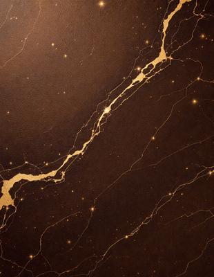 The primary subject of the image is a marble wall with a gold-like texture. The setting is a room with a brown background. The visual style is a close-up of the marble wall, showcasing its unique texture. The colors and mood of the image are warm and elegant, with the gold-like texture adding a touch of luxury to the scene.