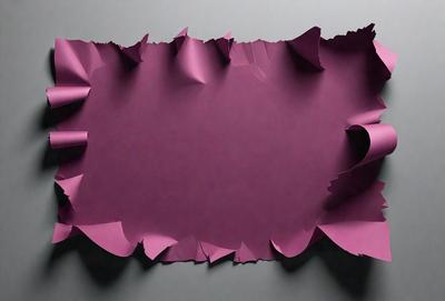 The primary subject of the image is a purple piece of fabric with a unique texture, resembling a piece of paper or a crumpled sheet. The setting is a gray background, which contrasts with the purple fabric. The visual style appears to be a combination of a photo and a digital art or illustration, as the purple fabric has a distinctive texture that is not commonly seen in real-life objects. The colors and mood of the image are predominantly purple, creating a sense of depth and intrigue.