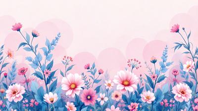 The primary subject of the image is a beautiful bouquet of pink flowers. The flowers are arranged in a visually appealing manner, creating a sense of harmony and elegance. The setting is a pink background, which adds to the overall mood and atmosphere of the image. The visual style of the image is a combination of digital art and illustration, resulting in a vibrant and lively scene. The colors and mood of the image are predominantly pink, which evokes feelings of warmth, love, and happiness.