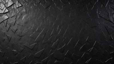 The primary subject of the image is a black leather surface with a pattern of silver nails or metal spikes. The setting is a dark room, and the visual style appears to be a close-up of the leather surface. The dominant colors are black and silver, creating a moody and dramatic atmosphere.
