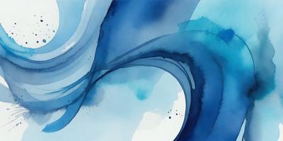 The primary subject of the image is a large, blue wave with white and blue colors. The wave is depicted in a painting or drawing style, giving it a unique and artistic appearance. The setting is a blue ocean, and the visual style is a combination of digital art and traditional painting techniques. The overall atmosphere of the image is dynamic and captivating, with the blue wave as the central focus.