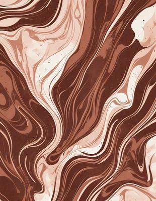 The image features a brown and white swirling pattern, which appears to be a painting or drawing. The primary subject is the swirling pattern, which is the main focus of the image. The setting is a brown and white surface, which serves as the backdrop for the swirling pattern. The visual style is a combination of painting and drawing, creating a unique and artistic appearance. The colors and mood of the image are predominantly brown and white, giving it a warm and elegant atmosphere.