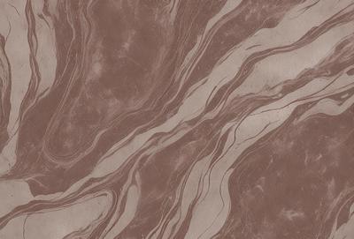 The primary subject of the image is a marble-like surface with a pattern of swirls and waves. The setting is a stone-like surface, possibly a countertop or a wall. The visual style is a close-up of the marble-like surface, showcasing the intricate pattern of swirls and waves. The colors and mood of the image are predominantly earthy tones, giving it a natural and elegant appearance.