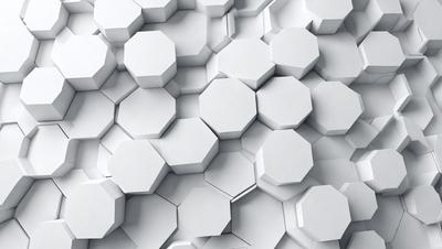 The primary subject of the image is a white geometric pattern, which appears to be a combination of hexagons and cubes. The setting is a white background, which provides a clean and minimalist appearance. The visual style is a digital art or illustration, as the pattern is intricate and well-defined. The colors and mood of the image are predominantly white, giving it a clean, modern, and sophisticated feel.
