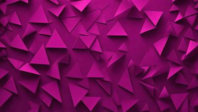 The primary subject of the image is a purple wall with a pattern of triangles. The setting is a room with a purple wall, and the visual style is a combination of digital art and illustration. The dominant colors are purple and pink, creating a warm and inviting atmosphere.