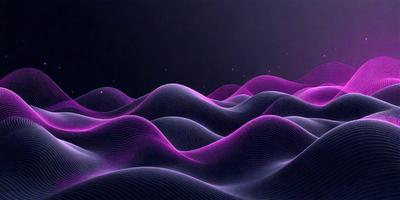 The primary subject of the image is a purple wave pattern, which is the main object, scene, or focus of the image. The setting or background consists of a dark, purple-colored sky. The visual style of the image is digital art, as it is a computer-generated pattern. The colors and mood of the image are predominantly purple, creating a calm and serene atmosphere.
