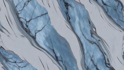 The primary subject of the image is a marble-like pattern with blue and gray tones. The setting is a gray and blue background, which adds to the visual style. The image appears to be a digital art or illustration, showcasing the intricate design of the marble pattern. The colors and mood of the image are predominantly cool and calming, with the blue and gray tones creating a sense of depth and sophistication.