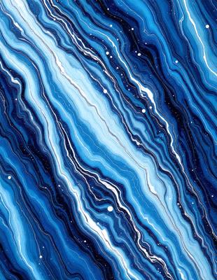 The primary subject of the image is a blue and white striped pattern, which appears to be a digital art or illustration. The setting is a blue and white striped surface, possibly a wall or a piece of fabric. The visual style is modern and contemporary, with a focus on the striking blue and white color combination. The colors and mood of the image are vibrant and energetic, creating a visually appealing and dynamic scene.