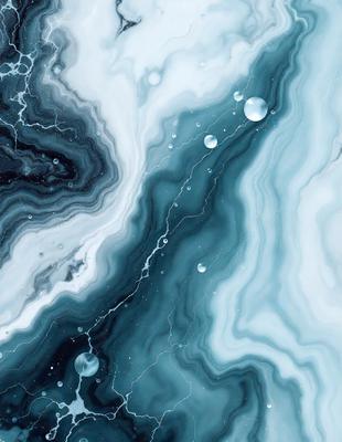 The primary subject of the image is a blue and white ocean scene with a water surface. The setting is a blue and white ocean with a water surface. The visual style is a digital art or illustration. The dominant colors are blue and white, creating a calm and serene atmosphere.