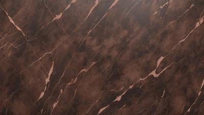 The primary subject of the image is a brown marble-like surface with a pattern of swirls and lines. The setting is a room with a brown wall, and the visual style appears to be a close-up of the marble surface. The colors and mood of the image are warm and earthy, with the brown marble creating a natural and elegant atmosphere.