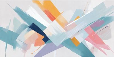 The primary subject of the image is a painting or drawing featuring a colorful, abstract design. The setting is a white background, which provides a clean and uncluttered appearance. The visual style is a mix of digital art and traditional painting, creating a unique and artistic representation. The colors and mood of the image are vibrant and lively, with a focus on the contrasting colors and patterns in the abstract design.