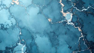 The primary subject of the image is a blue and white painting of a wall. The setting is a blue and white wall, and the visual style is a painting. The dominant colors are blue and white, creating a calm and serene atmosphere.