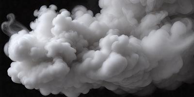 The primary subject of the image is a cloudy sky filled with smoke. The setting is a dark background, which contrasts with the cloudy sky. The visual style is a black and white photo, giving the image a classic and timeless appearance. The colors and mood of the image are predominantly dark and moody, with the smoke and clouds creating a dramatic and atmospheric scene.