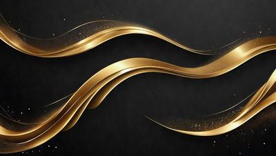 The primary subject of the image is a gold swirl pattern. The setting is a black background, which contrasts with the gold swirl pattern. The visual style is a digital art or illustration, as the gold swirl pattern is created using a computer or digital tools. The colors and mood of the image are predominantly gold and elegant, giving the impression of a luxurious and sophisticated design.