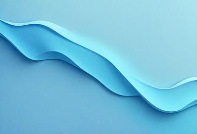 The primary subject of the image is a blue wave, which is the main object, scene, or focus of the image. The setting is a blue background, and the visual style is a digital art or illustration. The dominant colors are blue and white, creating a calm and serene atmosphere.