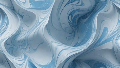 The primary subject of the image is a blue and white swirl pattern, which appears to be a digital art or illustration. The setting is a blue background, and the visual style is a combination of digital art and illustration. The dominant colors are blue and white, creating a calming and soothing atmosphere.