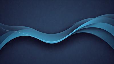 The primary subject of the image is a blue wave, which is the main object, scene, or focus of the image. The setting or background is a dark blue surface, which creates a contrasting and dramatic effect. The visual style of the image is digital art, as it is a digital representation of a wave. The dominant colors in the image are blue and black, giving it a calm and serene atmosphere.