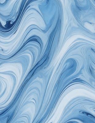 The primary subject of the image is a blue and white swirling pattern, which appears to be a digital art or illustration. The setting is a blue background, and the visual style is a combination of digital art and illustration. The dominant colors are blue and white, creating a calm and soothing atmosphere.