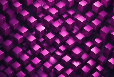 The primary subject of the image is a purple pattern made up of square shapes. The setting is a purple background, and the visual style appears to be a digital art or illustration. The dominant colors are purple and pink, creating a warm and inviting atmosphere.